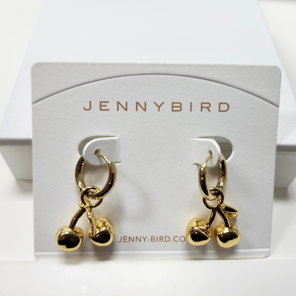 NWT Jenny Bird Gold Cherry Drop Earrings